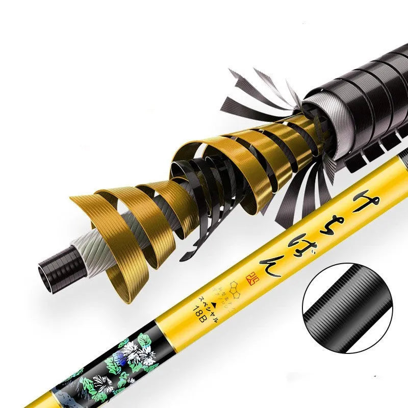 5H19 hardened carbon fishing rod in 3.6m to 7.2m lengths, single-piece blank, 19 or 28 tune options