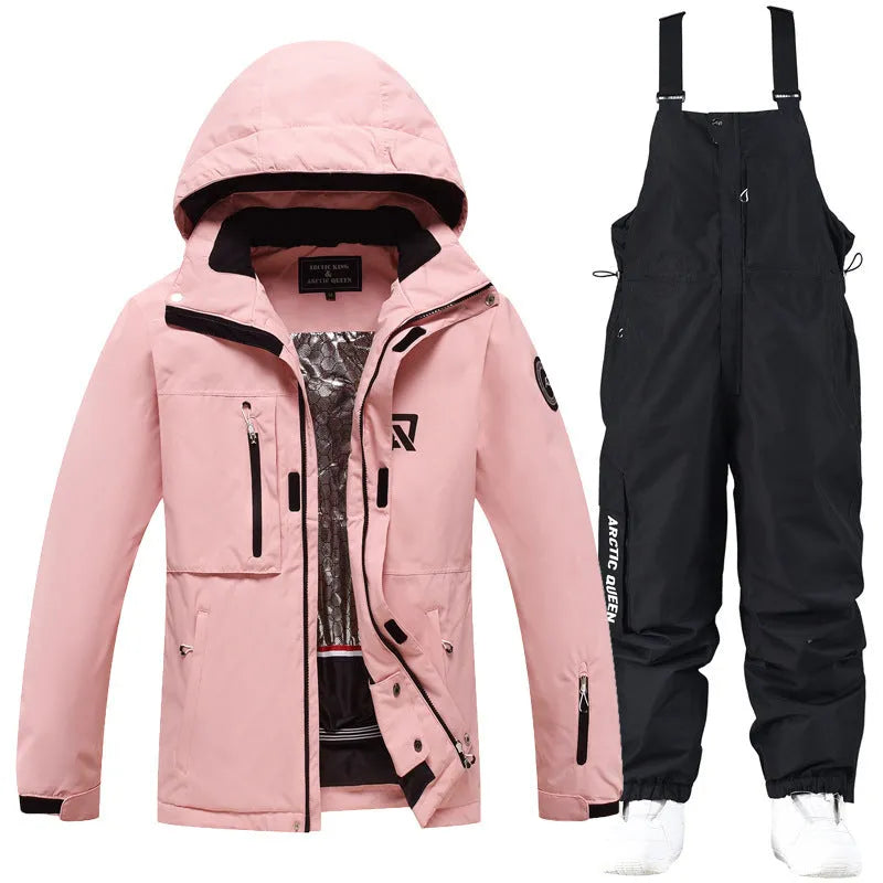 Unisex winter ski suit set with jacket and trousers for snow sports