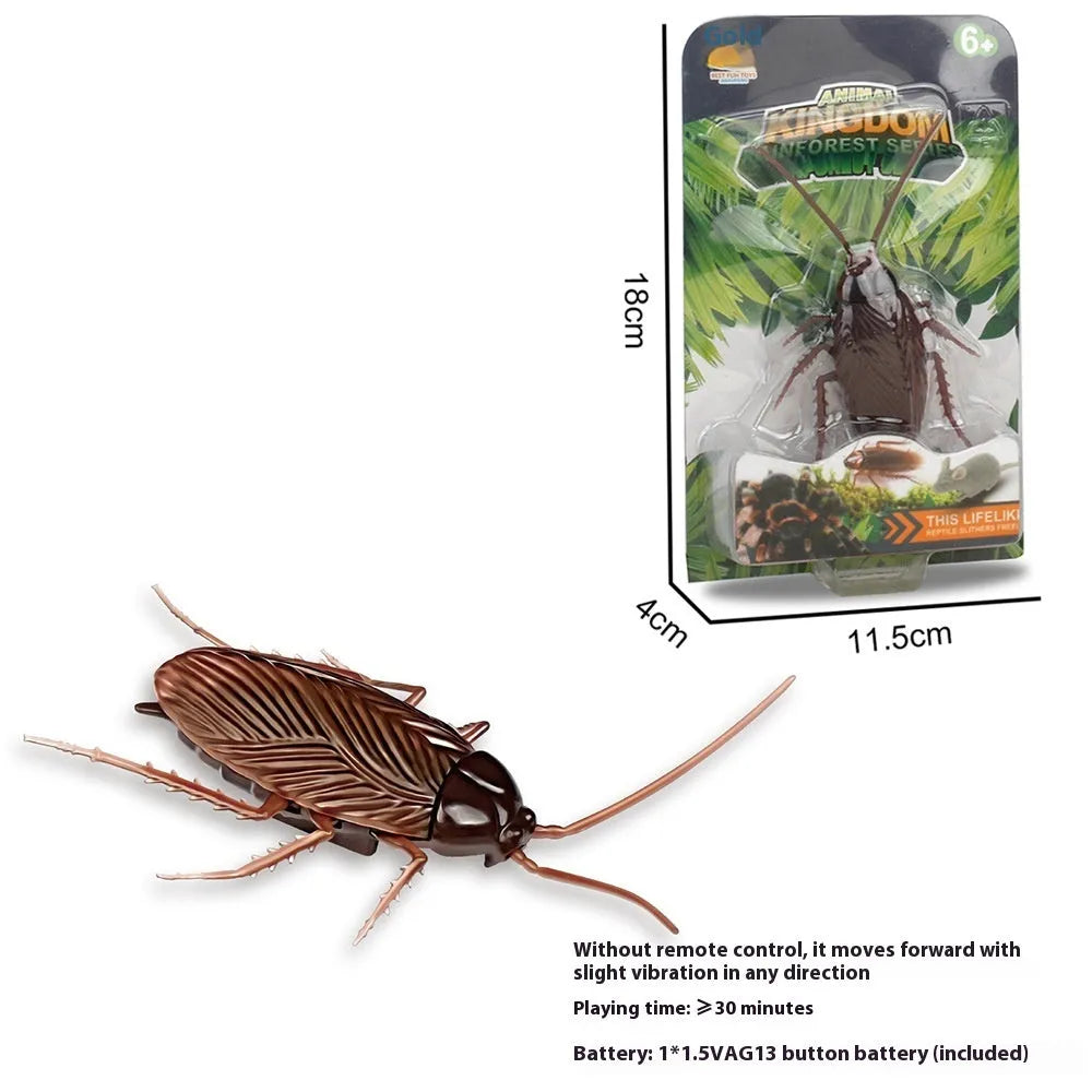 Electric vibration brush pet toy with walking simulation in cockroach, tarantula, mouse or dragonfly design