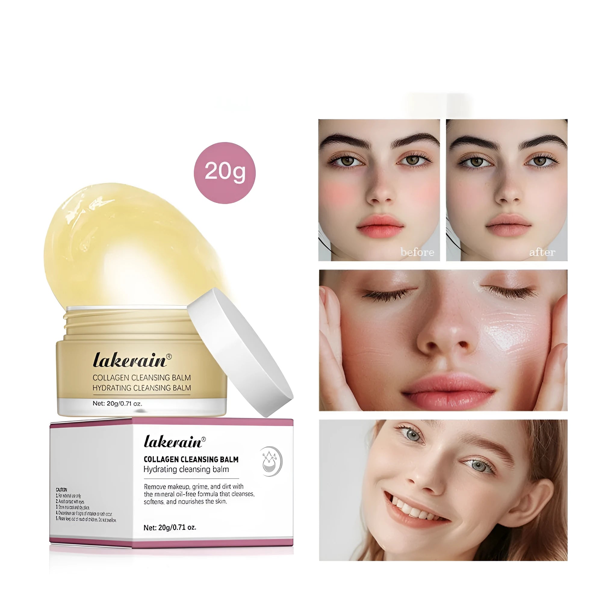 Cleansing cream makeup remover in 20g size with rose fragrance variant