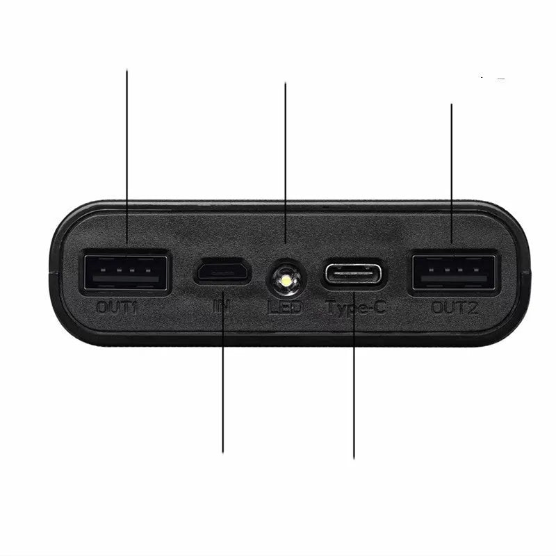 Digital display power bank spring kit showing front display and multi-U port outputs
