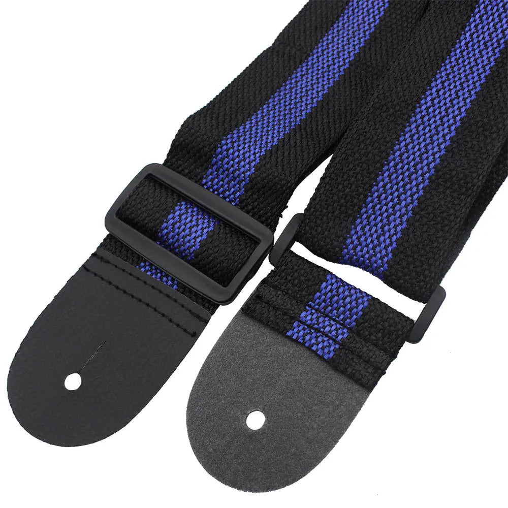 Woven folk pattern guitar strap adjustable for electric acoustic bass ukulele crossbody use