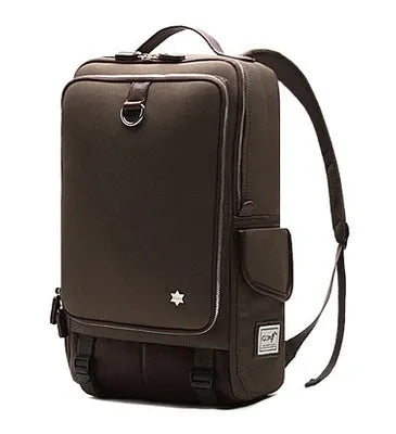 Men's modern Korean backpack in Oxford cloth showing army green colour option