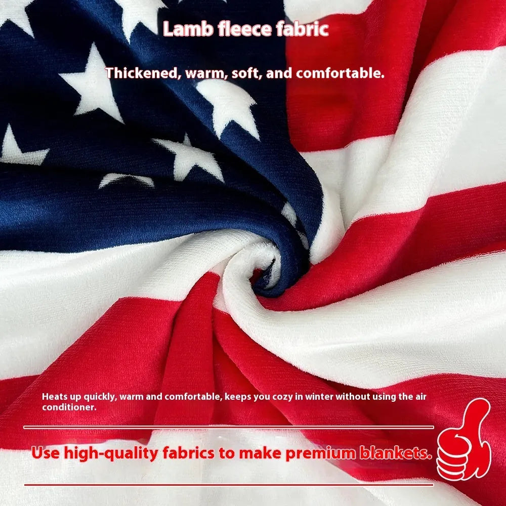 Striped polyester blanket in American style with three size options