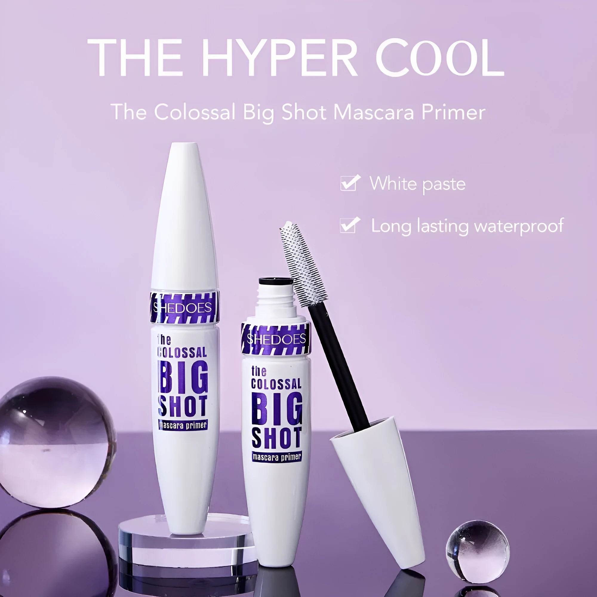 White waterproof sweat-proof quick-drying mascara with curling effect, 10ML net content