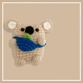 Handmade knitted koala bear backpack cover for AirPods protective case