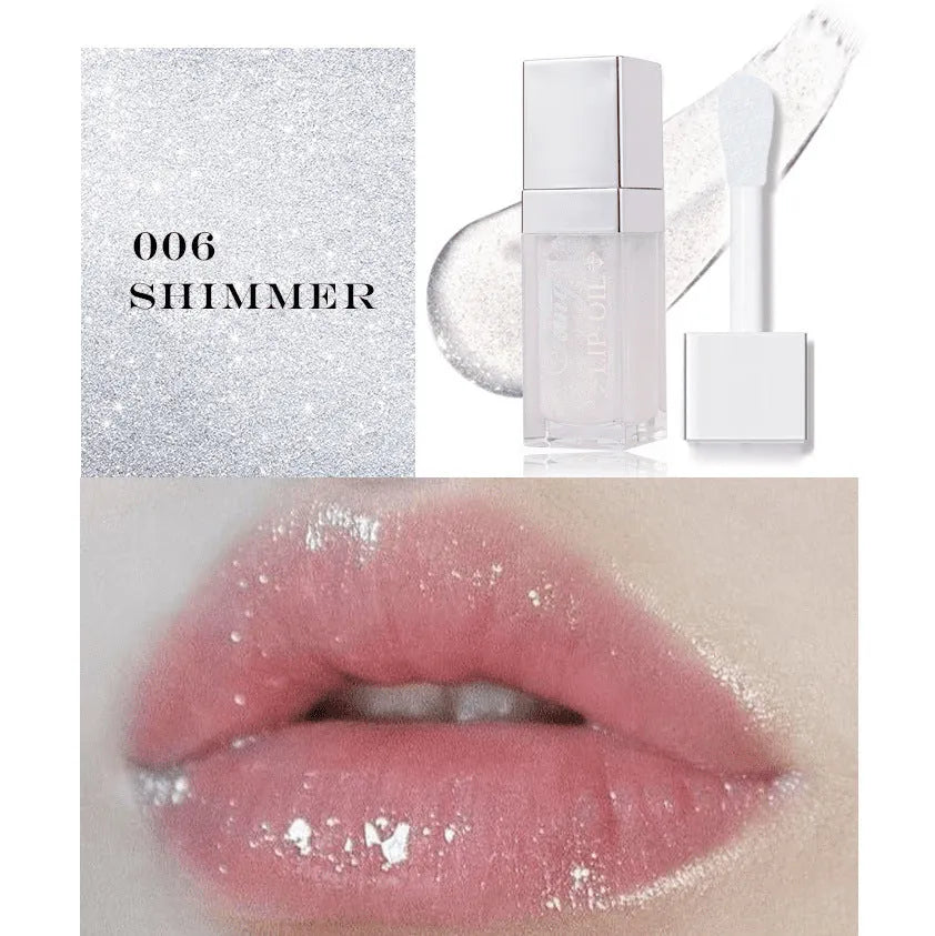 Five colour options of bright lip gloss mint lipstick with moisturising and repairing effect