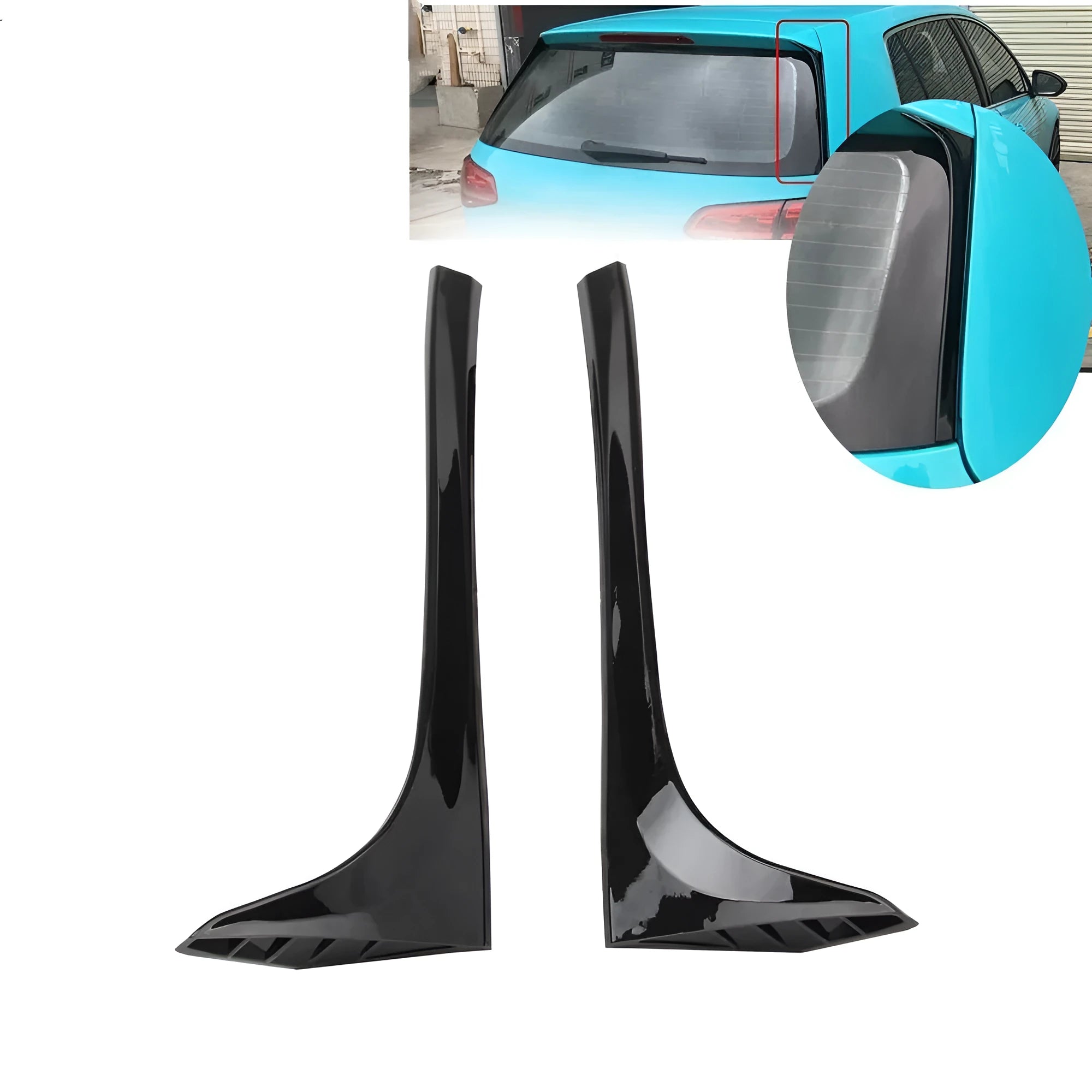 Glossy black rear window spoiler wing for Volkswagen Golf 7 MK7 with ABS construction