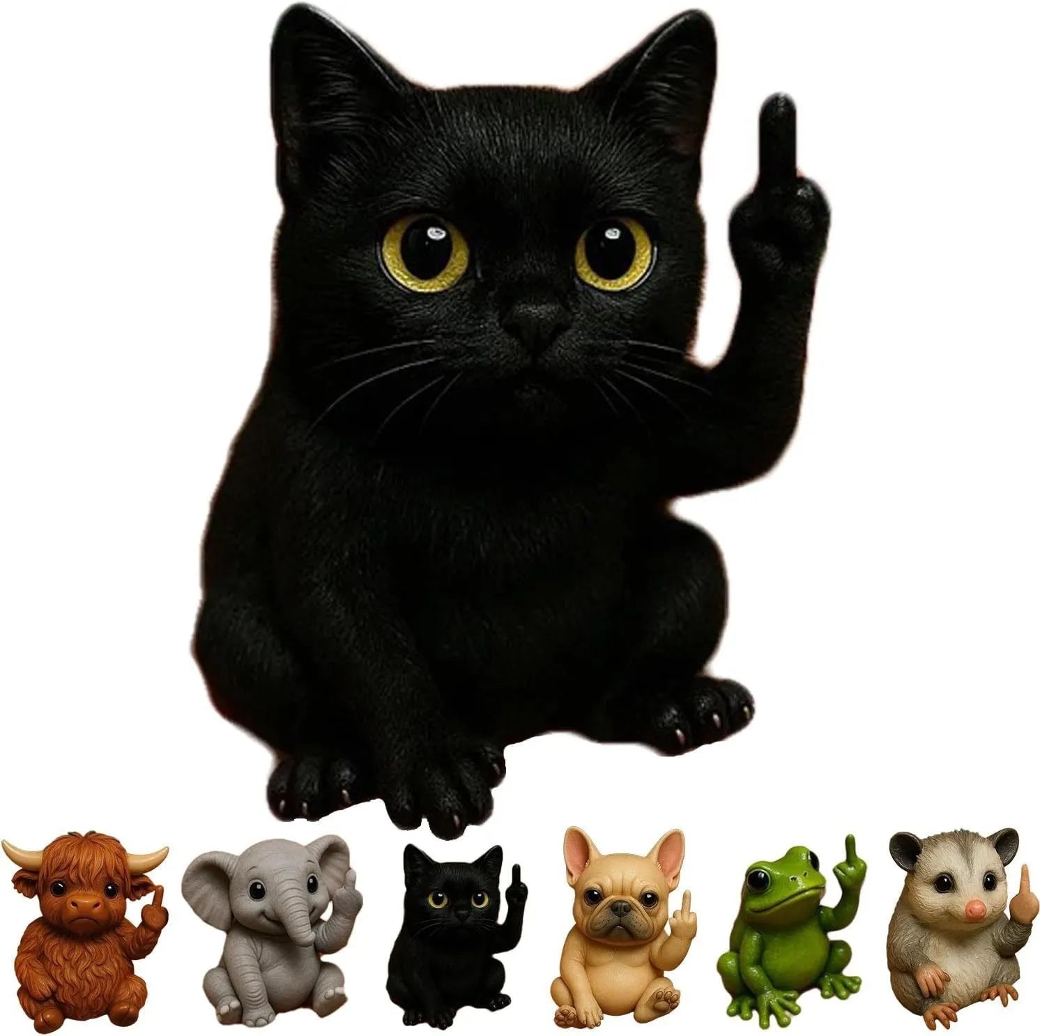 Resin animal middle finger doll collectible figurine in chosen animal style