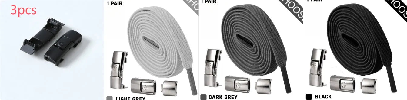 Press lock elastic shoelace with 8mm flat width and cotton weave on a trainer.