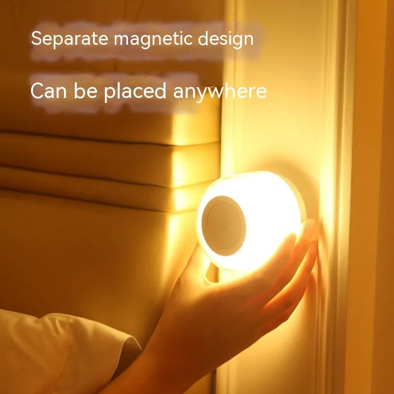 White fast charging wireless charger table lamp two-in-one with 15W max and 3000K night light on a desk