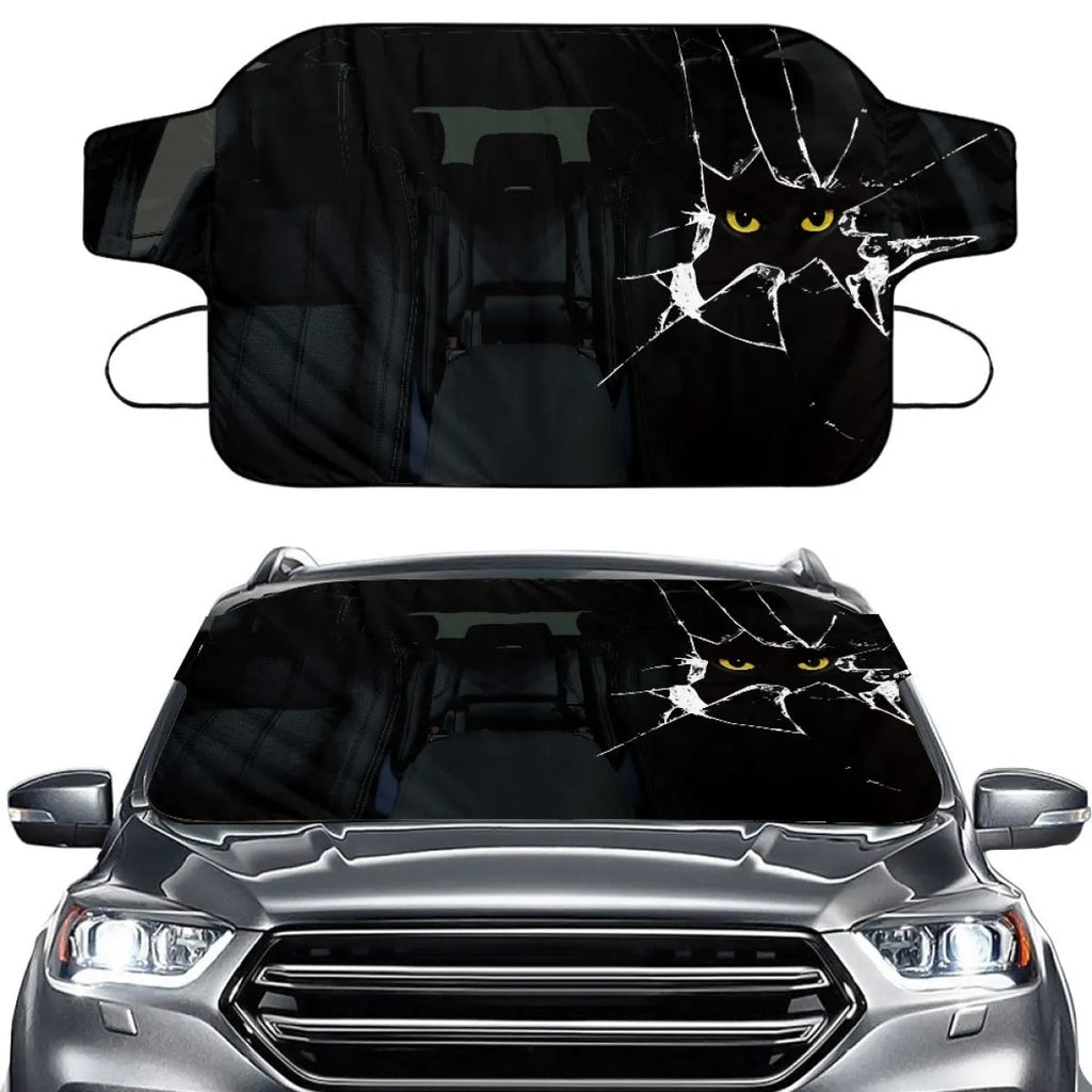 Universal car snow protection cover with aluminum foam fabric for windscreen frost prevention
