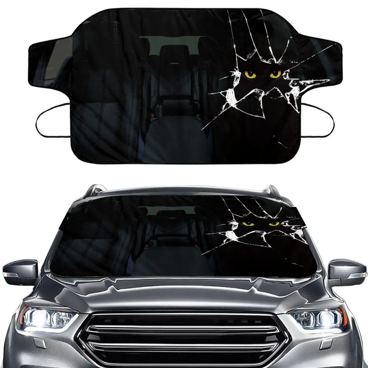 Universal car snow protection cover with aluminum foam fabric for windscreen frost prevention