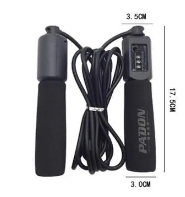 Fitness skipping rope with 3m length and sponge handles in black blue green or red