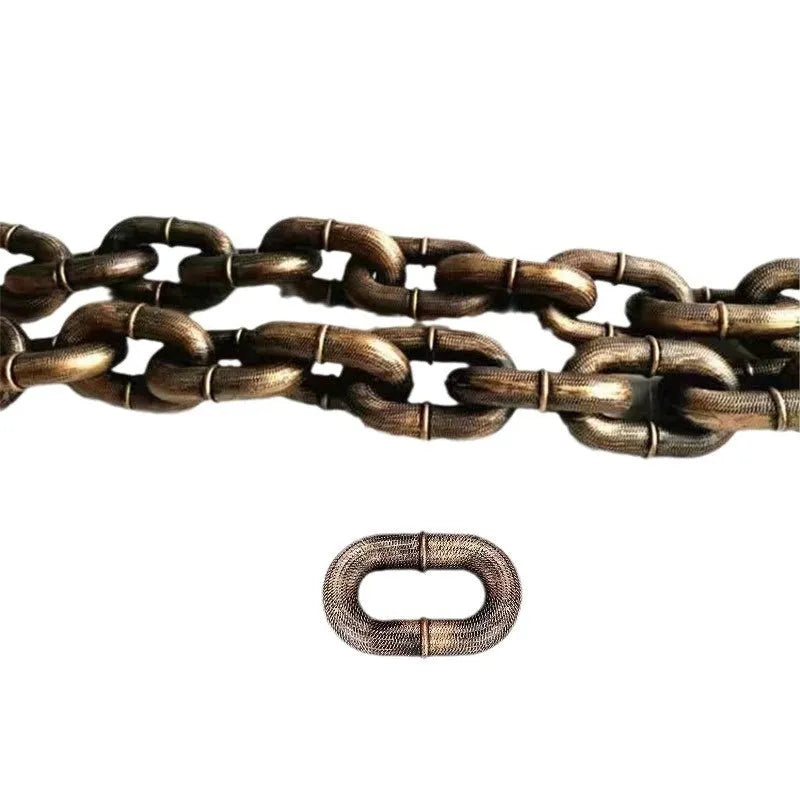 Simulated metal dog leash prop in bronze, antique silver or black colour for video production