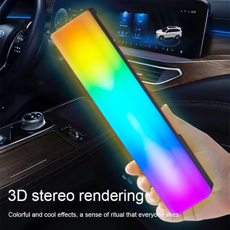 3D RGB voice-activated rhythm ambiance lamp in black or white shell