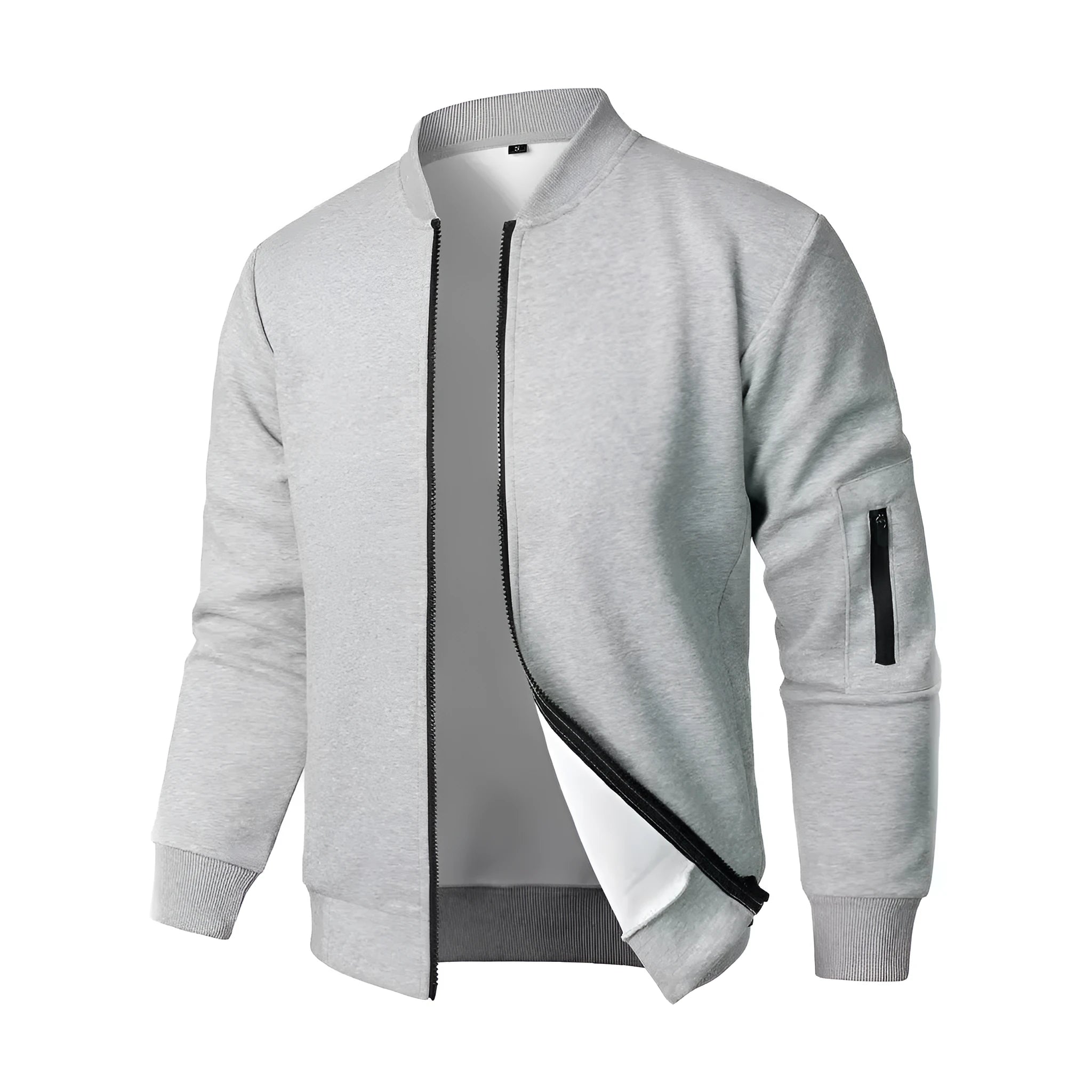 Men's knitted jacket in black gray or blue with long sleeves and loose light business fit cotton blend