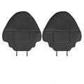 Black leather anti kick pad for car seat back protection, showing single pocket.