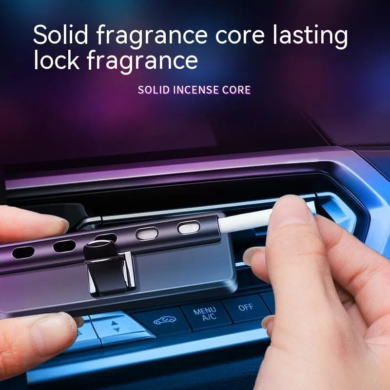 Black automobile aromatherapy air outlet ambience light with LED illumination for car interior
