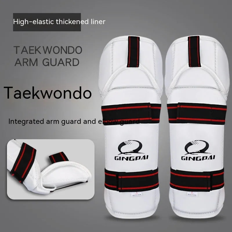 Taekwondo leg and arm protective gear set with PU EVA foam padding for martial arts training