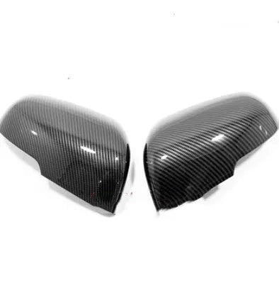 Plastic rearview mirror protection covers in silver and black finishes