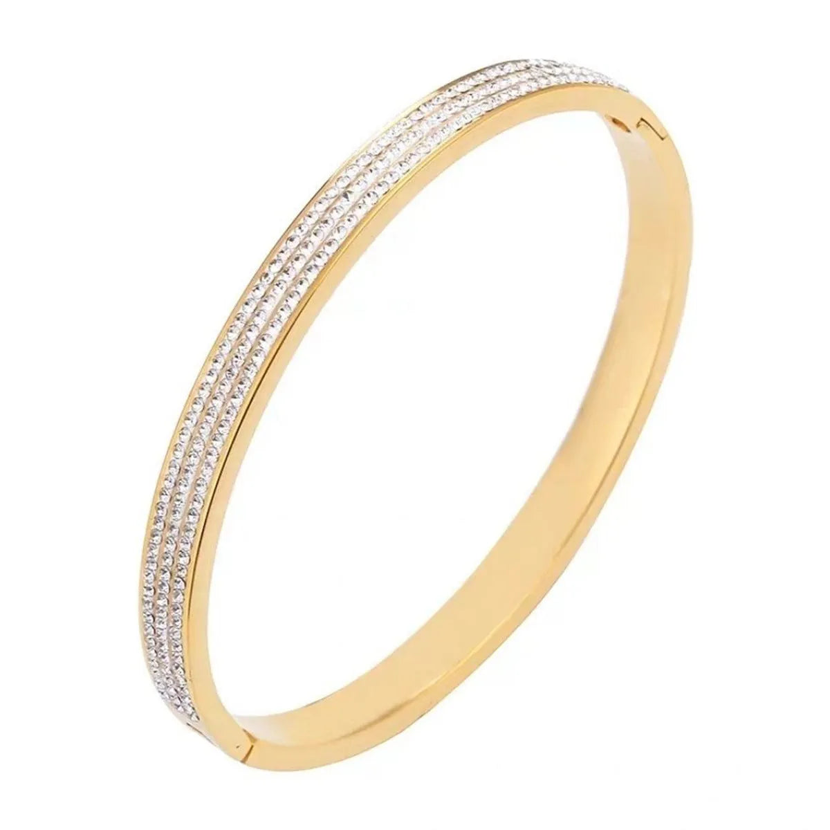 Titanium steel bracelet for women with electroplated non-fading finish and buckle closure in gold colour