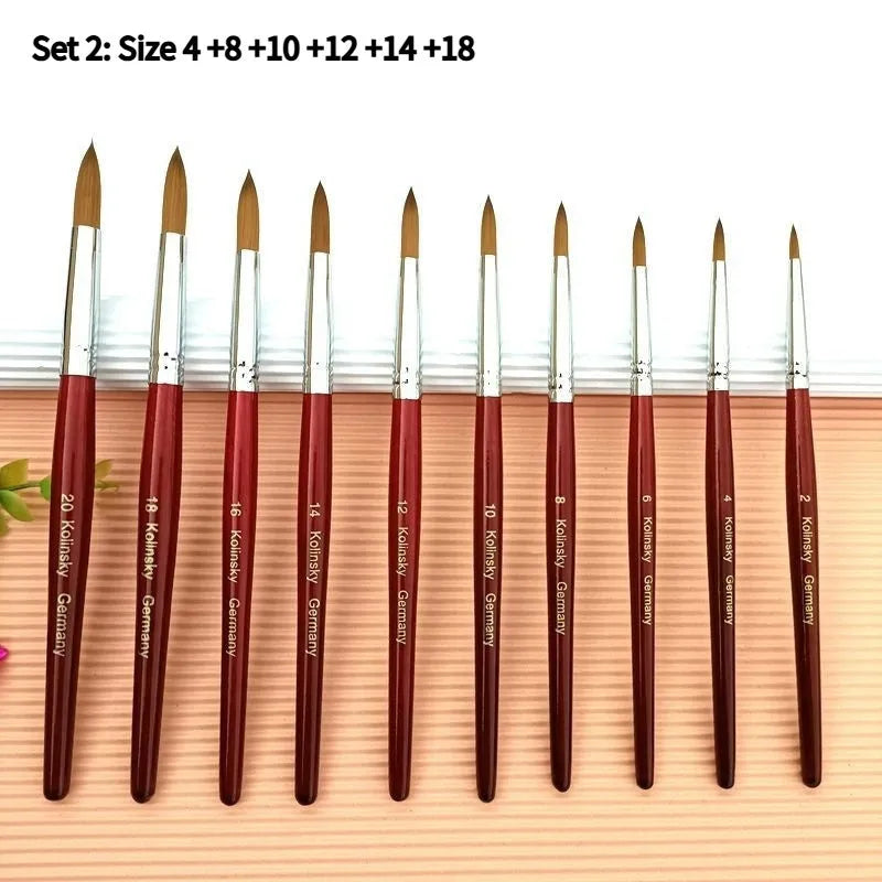 Nail art crystal pen with round tip on rosewood handle for dotting and detailing