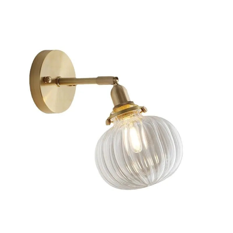 Creative pumpkin-shaped glass wall lamp in water ripple transparent glass design