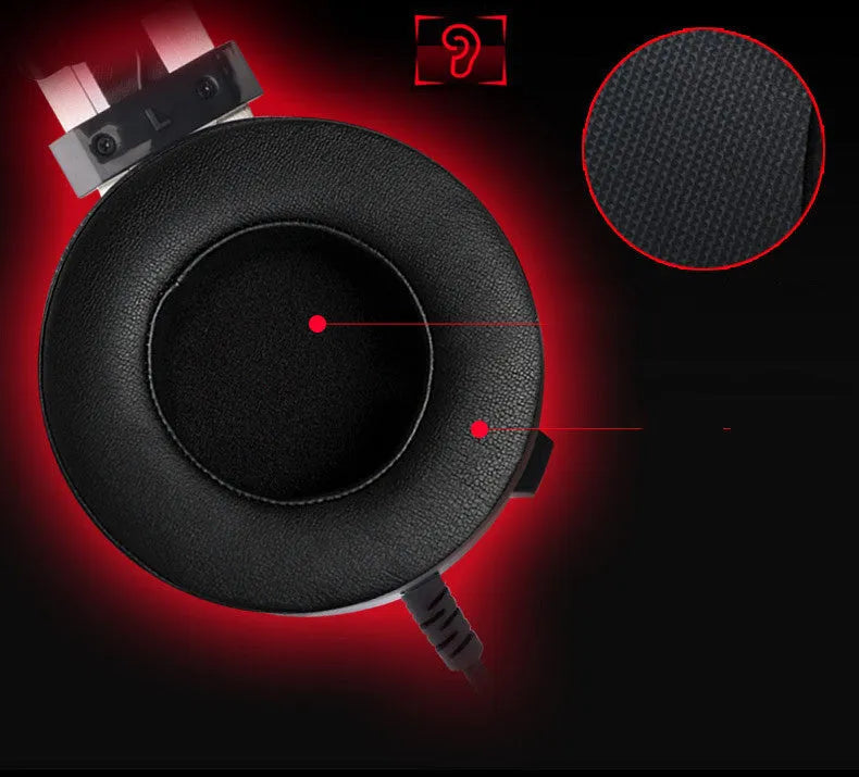 Black wired computer gaming headset with 3.5mm plug and 2-metre cable for desktop use
