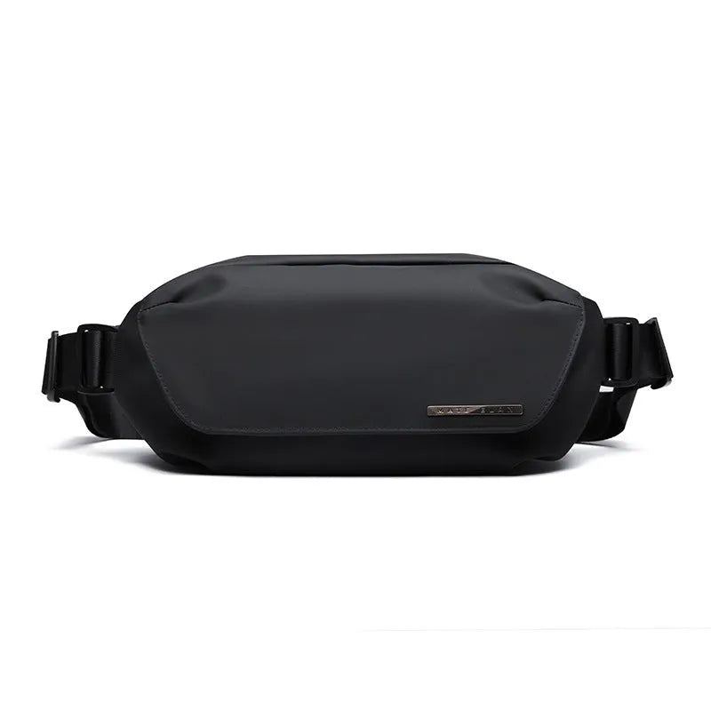 Black Oxford cloth men's messenger bag with cross-body strap for daily use