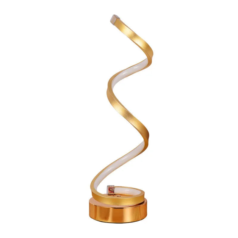 Black or white LED table lamp with aluminium shade and metal base