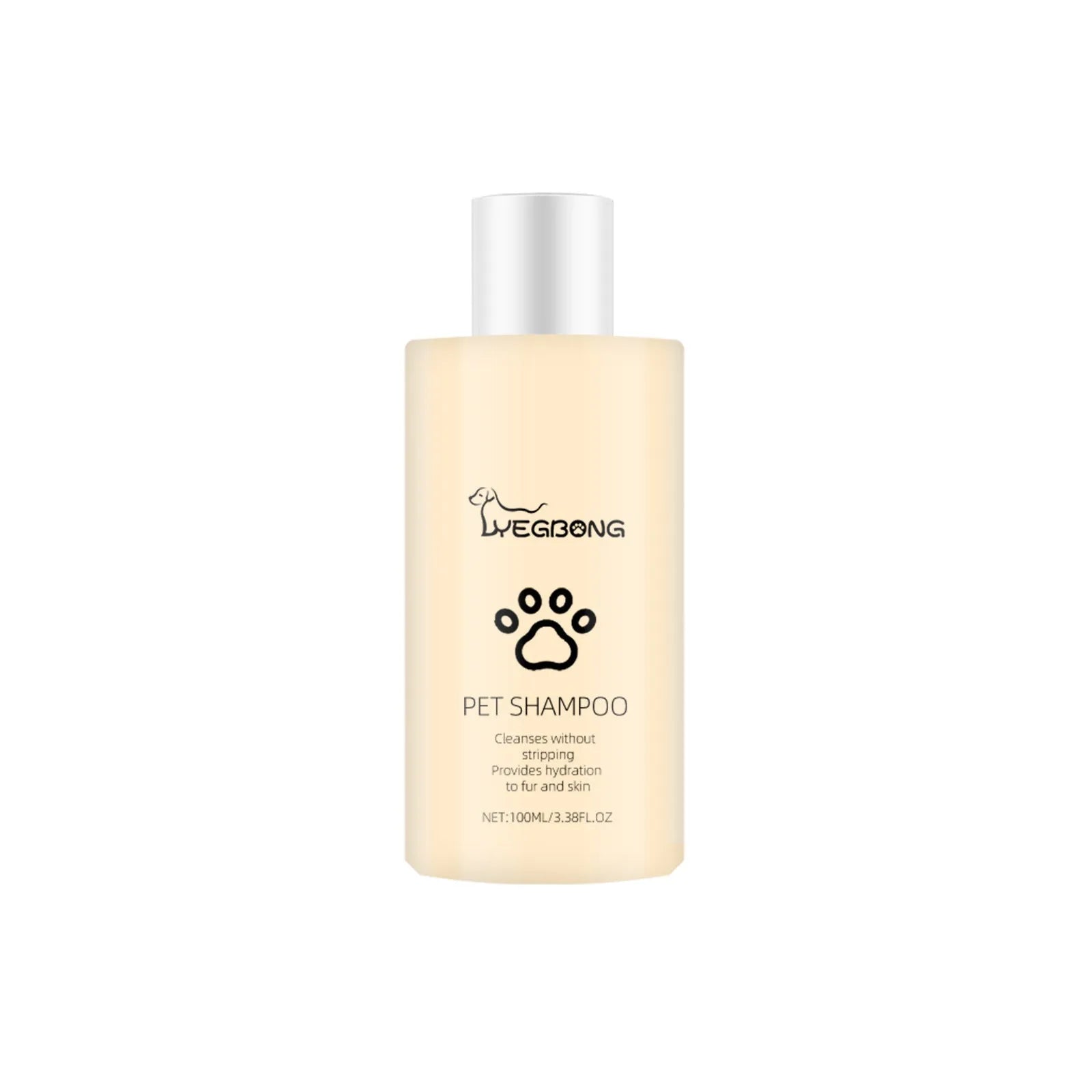 Bottle of mild pet shampoo for dogs and cats in 100ml or 300ml size.