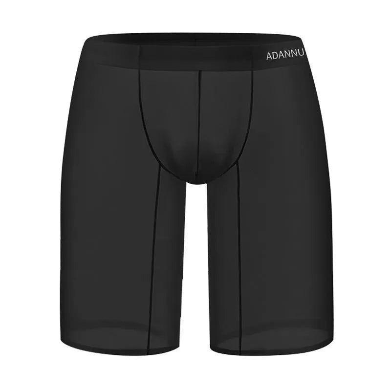 Men's solid colour knitted nylon mesh shorts on a plain background