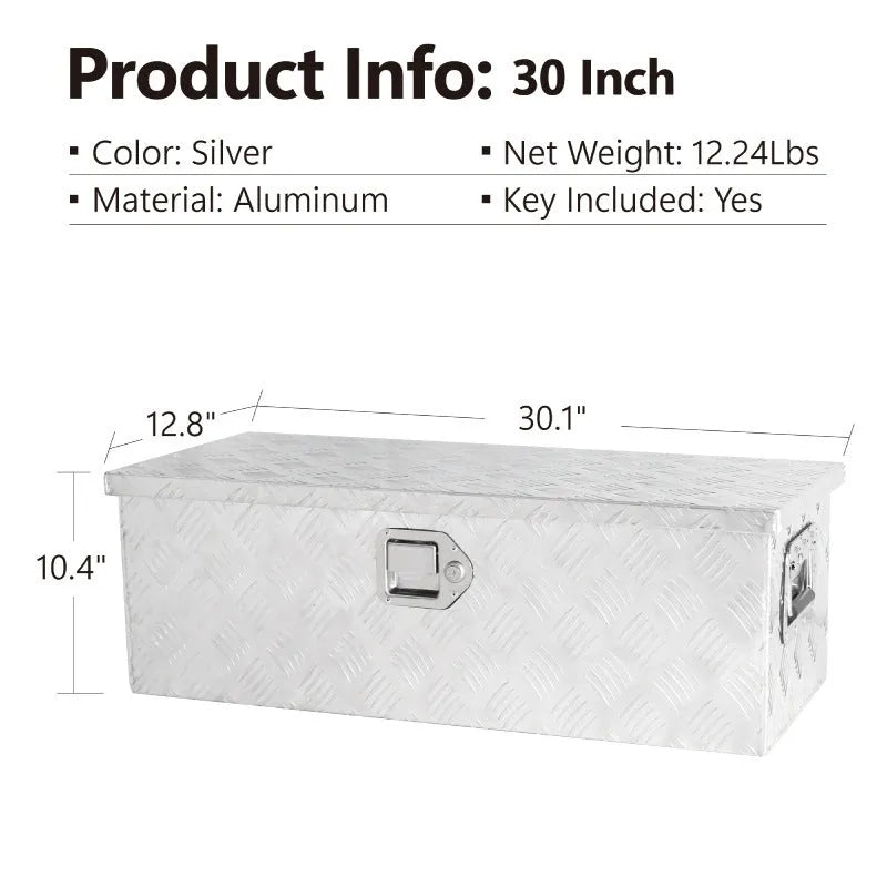 26-inch black aluminium alloy toolbox with heavy-duty T-casting construction and reinforced corners