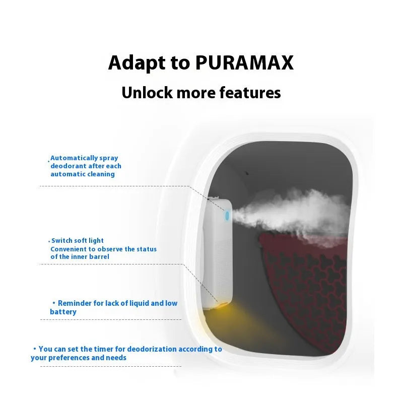 Smart spray pet odour removal machine with external bracket and purification liquid bottles