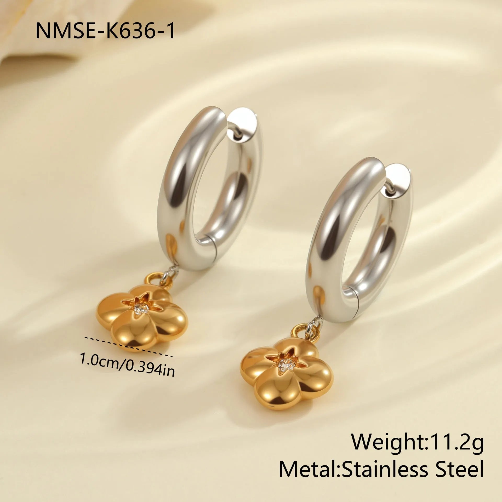 Gold plated stainless steel Christmas tree and heart shape earrings for women with star and geometric design options
