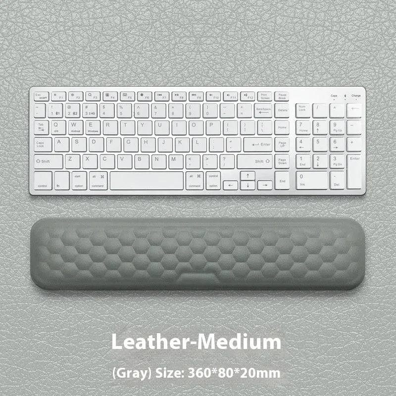 Memory foam computer wrist rest with silicone base in grey cloth cover style