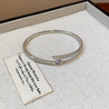 Gold real gold-plated round zirconia bracelet for women on copper base, light luxury style