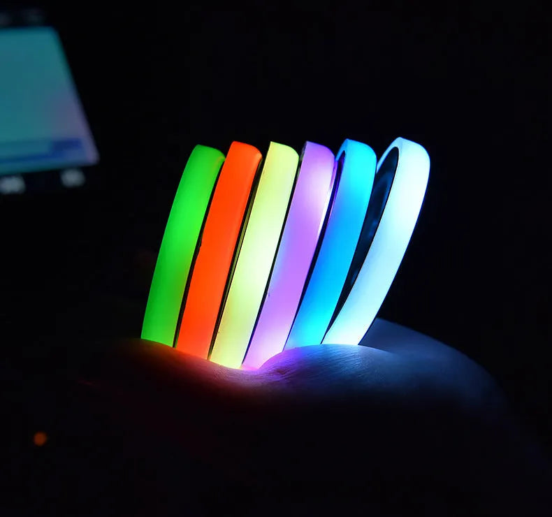 Car cup holder LED light-up coaster with 7 colour lighting and USB charging cable