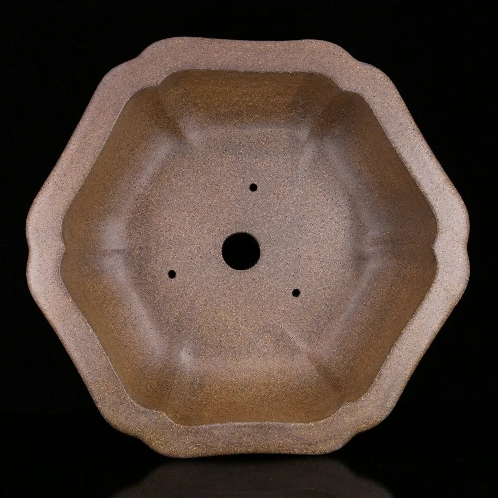 Purple sand cultivation pot for Pinus taiwanensis in large hexagonal or Begonia Basin style