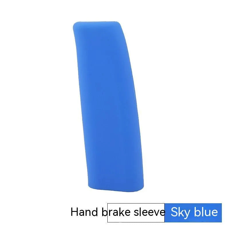 Silicone handbrake sleeve for car interior in five colour options: black, grey, beige, red, blue