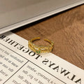 Chinese butterfly design women's ring in polished copper with oil drip texture