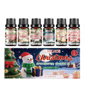 Christmas aromatherapy oil set showing six 60ml bottles for holiday home fragrance