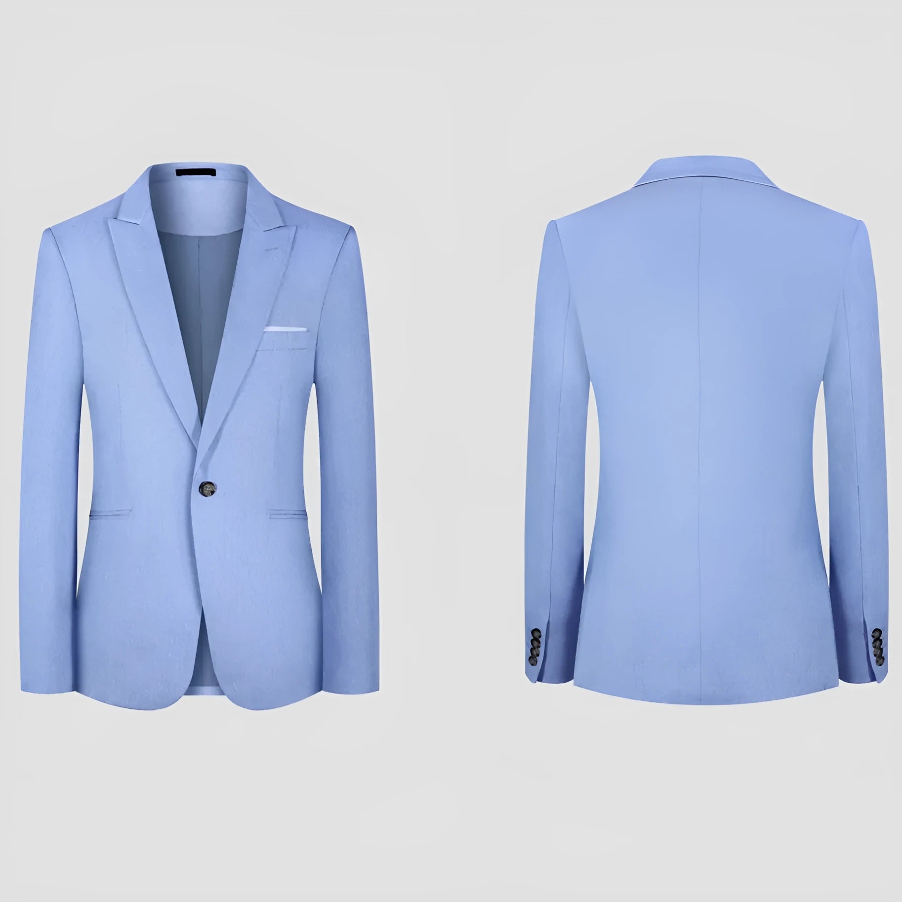 Lightweight men's casual western style blazer jacket in pink or light blue for spring and summer.