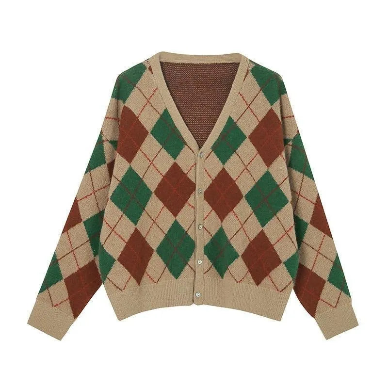 Women's casual knitted cardigan coat in macaron colours - pink, green, black, khaki.