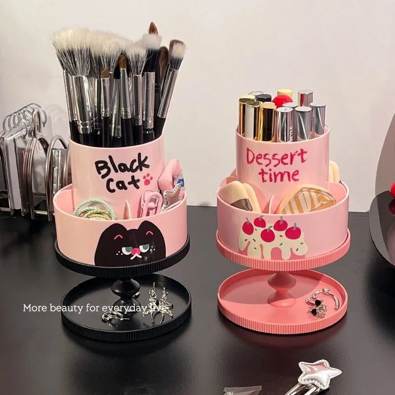 Rotating cosmetic brush storage barrel in Japanese style with 18L capacity