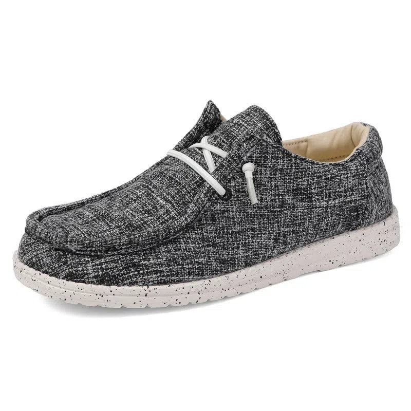 Men's canvas casual loafers, large size 39-48, solid colour, low-top, round toe, EVA sole
