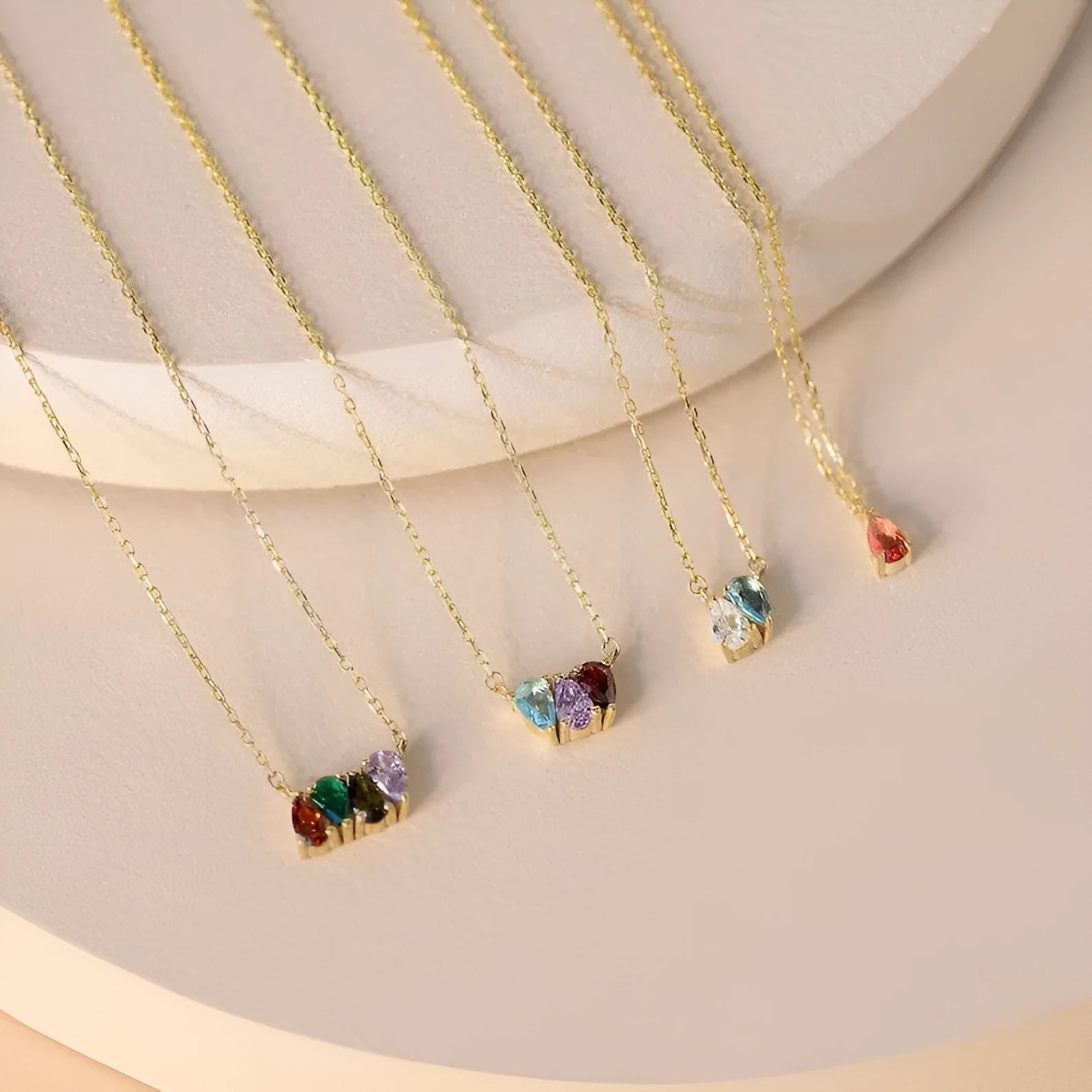Titanium steel zodiac birthstone necklace with monthly pendant and zircon stone on princess chain