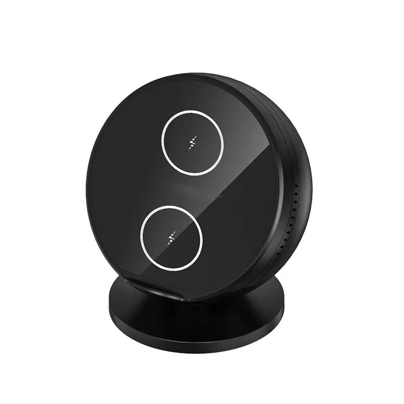 XC-11 multifunctional wireless charging phone holder with integrated Bluetooth speaker in black