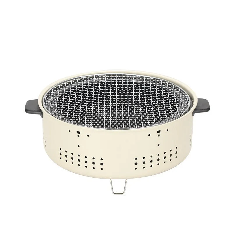 Portable indoor charcoal stove with grill rack disk for 3-5 person cooking